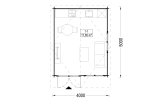 Gartenhaus aus Holz LILLE (44 mm), 4x5 m, 20 m² specification 1
