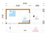 Gartenhaus aus Holz Mit Terrasse PREMIUM (Extra Isoliert, 34 mm + Holzverschalung), 5x3 m, 15 m² + 9 m² specification 1