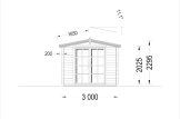 Gartenhaus aus Holz ADAM S (44 mm), 3x3 m, 9 m² specification 2