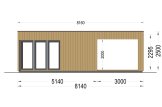 Gartenhaus aus Holz Mit Terrasse PREMIUM (34 mm + Holzverschalung), 5x3 m, 15 m² + 9 m² specification 2