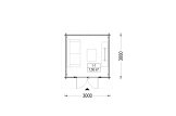 Gartenhaus aus Holz MALTA (34 mm), 3x3 m, 9 m² specification 1