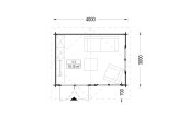 Gartenhaus aus Holz WISSOUS (44 mm), 4x3 m, 12 m² specification 1