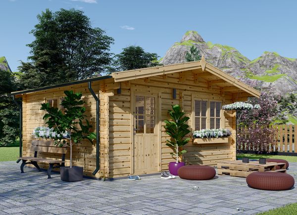 Kleines Holzhaus NINA (44 mm), 5x5 m, 25 m² avp.ui.product_images.thumbnail 1