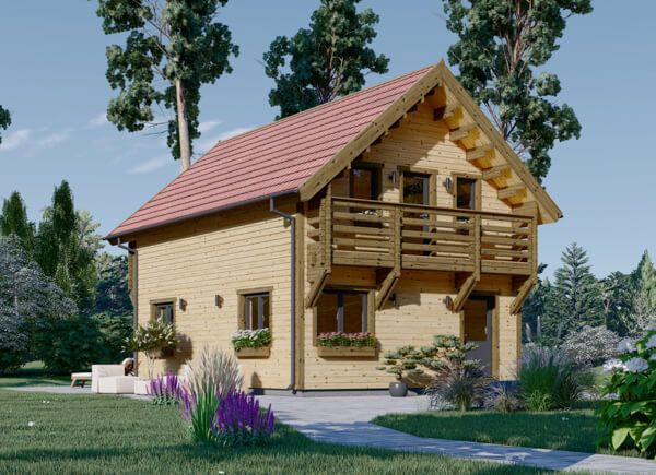 Holzhaus LANGON (PREMIUM Isoliert, 66 mm + Holzverschalung), 80 m² avp.ui.product_images.thumbnail 1