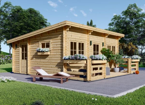 Kleines Holzhaus ALTURA F (44 mm), 31m² + 8 m² Terrasse avp.ui.product_images.thumbnail 1