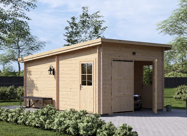 Holzgarage mit Flachdach MODERN S (44 mm), 3,6x5,4 m, 20 m² avp.ui.product_images.thumbnail 1