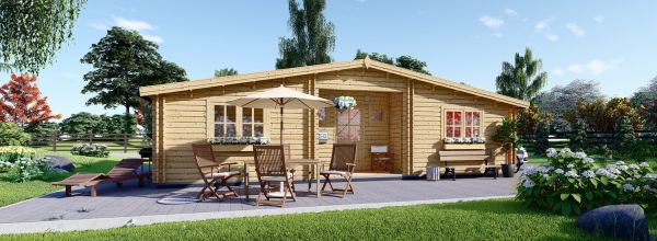 Holzhaus FILL (Isoliert, 44+44 mm), 60 m²