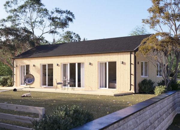 Holzhaus NICOLE S (Isoliert, 66 mm + Holzverschalung), 66 m² thumbnail 1