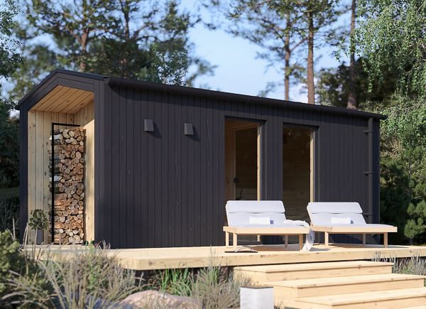 Gartensauna SERENE 3 (34 mm + Holzverschalung), 5.3x2.5 m, 5 m² avp.ui.product_images.thumbnail 1