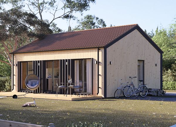 Holzhaus ANGELA (Isoliert - RClass, 66 mm + Holzverschalung), 40 m² avp.ui.product_images.thumbnail 1