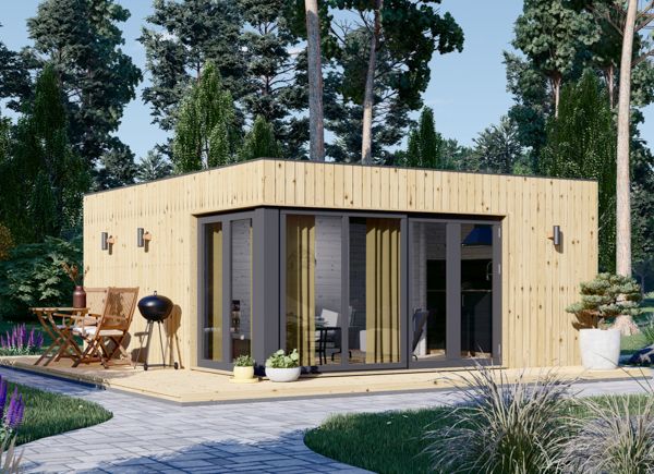 Kleines Holzhaus PREMIUM (34 mm + Holzverschalung), 6x5 m, 30 m² avp.ui.product_images.thumbnail 1