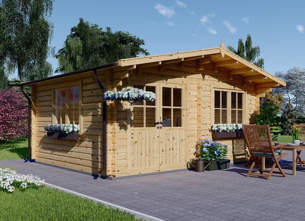 Gartenhaus aus Holz LILLE (Isoliert, 34+34 mm), 4x5 m, 20 m² avp.ui.product_images.thumbnail 1