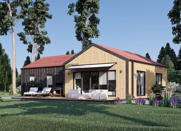 Holzhaus VALERI (Isoliert - RClass, 66 mm + Holzverschalung), 79 m² avp.ui.product_images.thumbnail 1