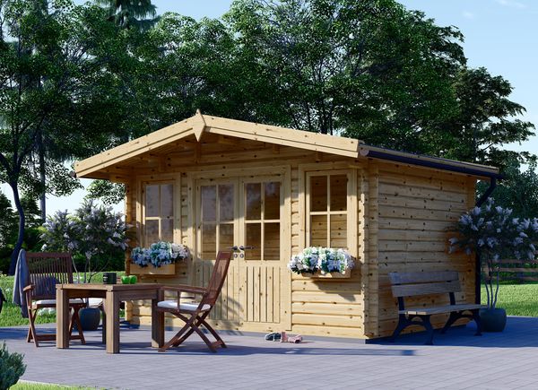 Gartenhaus aus Holz OLYMP (Isoliert, 34+34 mm), 4x3 m, 12 m² avp.ui.product_images.thumbnail 1