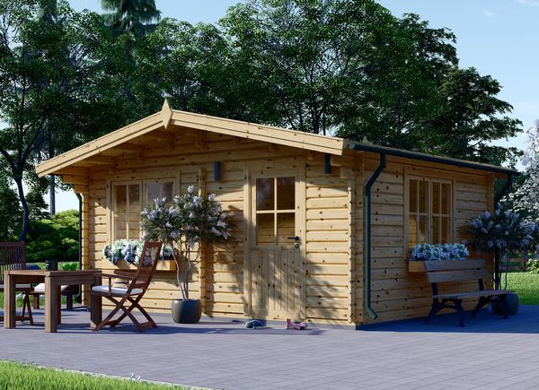 Gartenhaus aus Holz DREUX (Isoliert, 34+34 mm), 5x4 m, 20 m² avp.ui.product_images.thumbnail 1