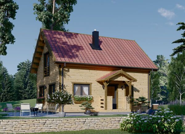 Holzhaus EMMA (PREMIUM Isoliert, 66 mm + Holzverschalung), 70 m² avp.ui.product_images.thumbnail 1