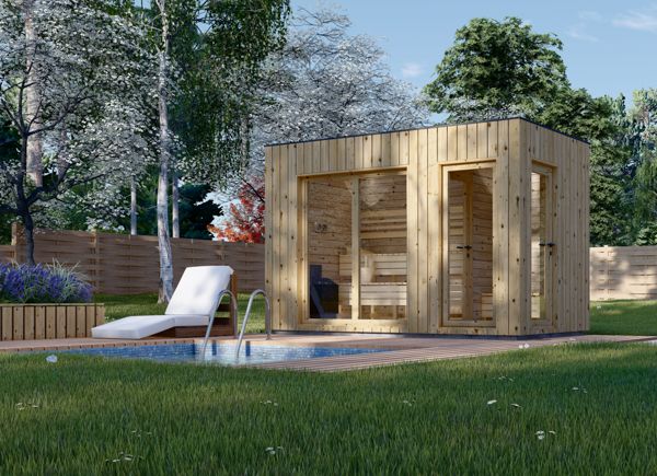 Gartensauna mit Vorraum DELLA (34 mm + Holzverschalung), 3,6 x 2,1 m, 5,5 m² avp.ui.product_images.thumbnail 1