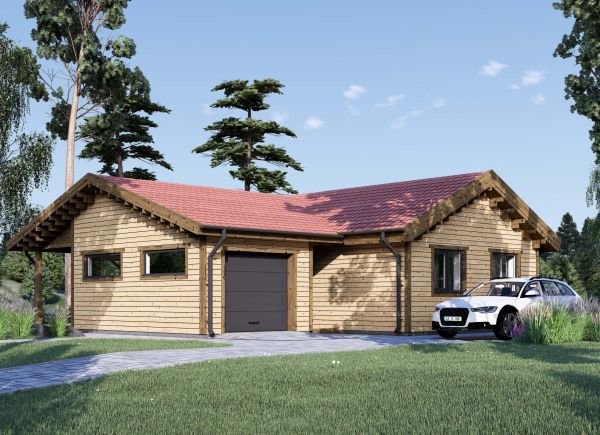 Holzhaus BERTA (Isoliert - RClass, 66 mm + Holzverschalung), 75 m² + garage 18 m²  avp.ui.product_images.thumbnail 1