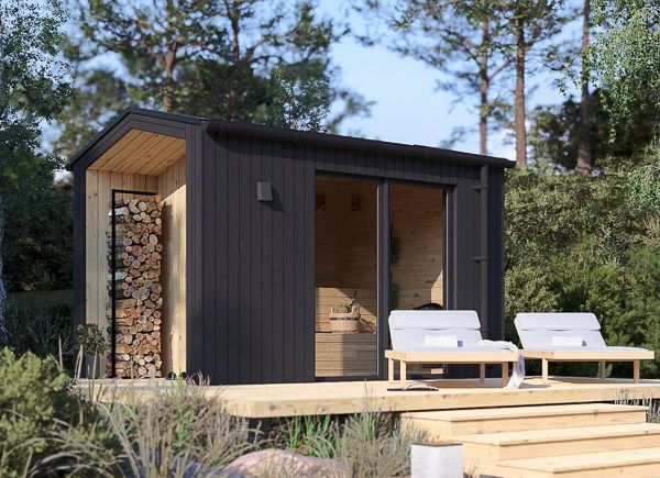 Gartensauna SERENE 1 (34 mm + Holzverschalung), 3.3x2.5 m, 4.95 m² avp.ui.product_images.thumbnail 1