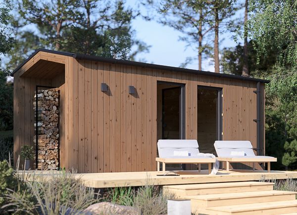 Gartensauna SERENE 3 (34 mm + Holzverschalung), 5.3x2.5 m, 5 m² avp.ui.product_images.thumbnail 1