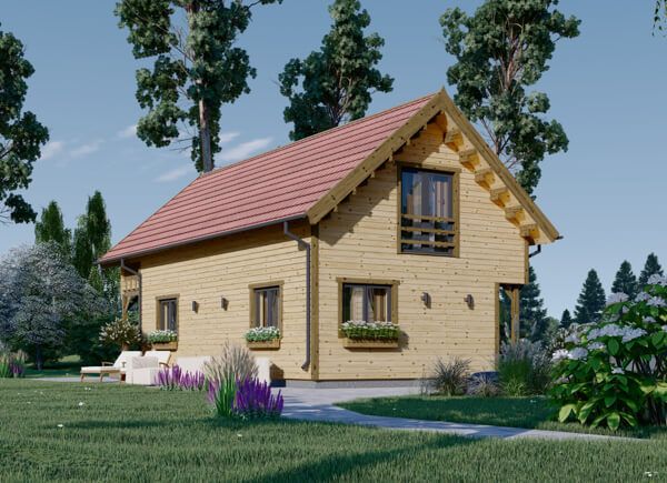 Holzhaus AURA (PREMIUM Isoliert, 66 mm + Holzverschalung), 80 m² avp.ui.product_images.thumbnail 1