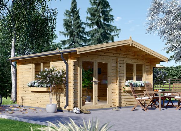 Gartenhaus aus Holz WISSOUS (Isoliert, 44+44 mm), 5x5 m, 25 m² avp.ui.product_images.thumbnail 1