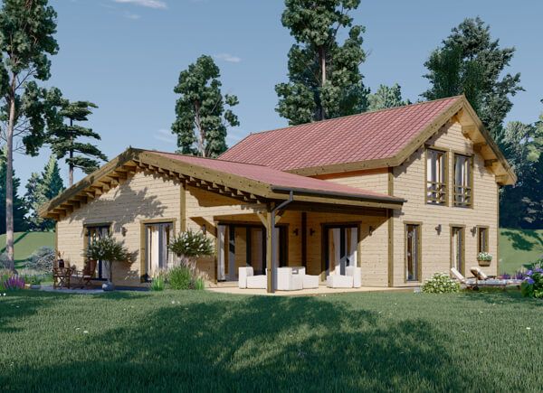 Holzhaus DARLA (PREMIUM Isoliert, 66 mm + Holzverschalung), 150 m² avp.ui.product_images.thumbnail 1