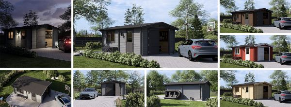 Holzgarage CLASSIC (44 mm), 4x6 m, 24 m²