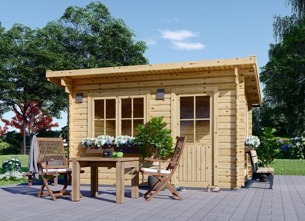 Gartenhaus aus Holz DREUX F (Isoliert, 34+34 mm), 4x3 m, 12 m² avp.ui.product_images.thumbnail 1