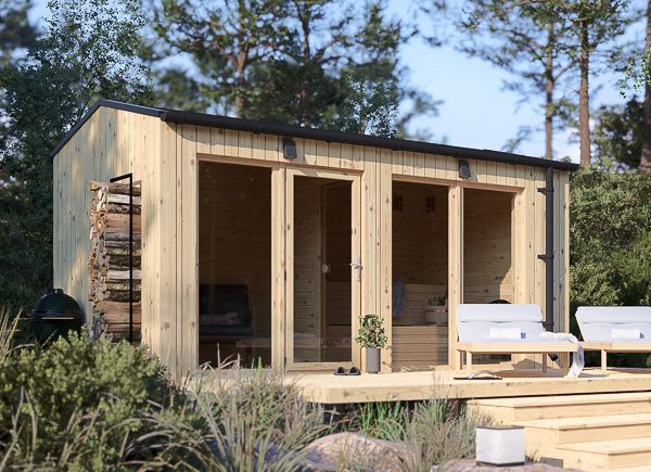 Gartensauna SERENE 2 (34 mm + Holzverschalung), 4.5x2.5 m, 5 m² avp.ui.product_images.thumbnail 1