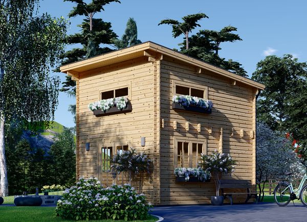 Kleines Holzhaus AVIGNON F (44 mm), 20 m² + 16 m² Schlafboden avp.ui.product_images.thumbnail 1