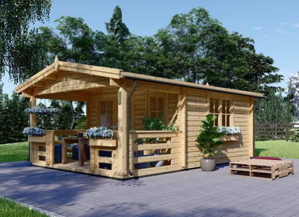 Gartenhaus aus Holz SHANON (34 mm), 4x5,75 m, 16 m² + 7 m² Terrasse avp.ui.product_images.thumbnail 1