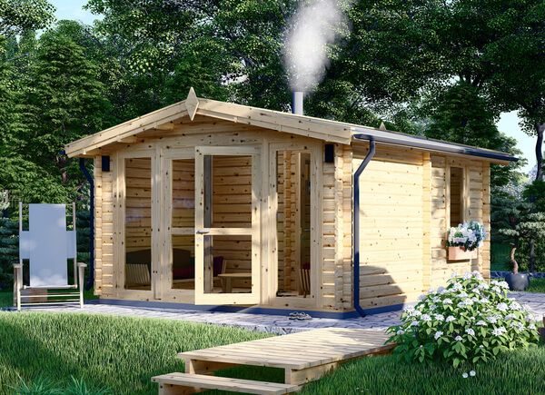 Gartensauna ELDA (44 mm), 4x4 m, 16 m² (3 Räume) avp.ui.product_images.thumbnail 1