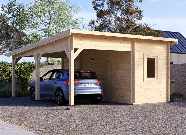 Carport aus Holz mit Schuppen MODERN, 5.95x5 m avp.ui.product_images.thumbnail 1