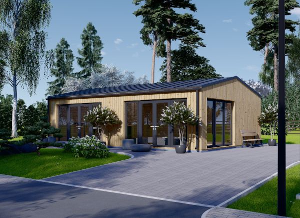 Kleines Holzhaus MARINA Modern (Isoliert, 34 mm + Holzverschalung), 8x6 m, 48 m² avp.ui.product_images.thumbnail 1