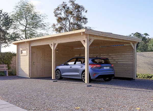 Carport aus Holz mit Schuppen MODERN, 8x4 m avp.ui.product_images.thumbnail 1
