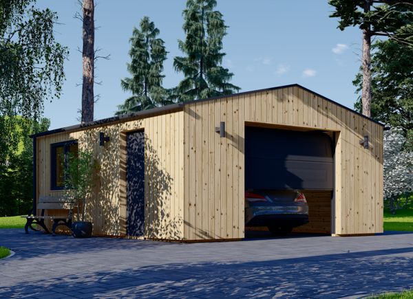 Holzgarage SILVIA (34 mm + Holzverschalung), 5x6 m, 30 m² avp.ui.product_images.thumbnail 1