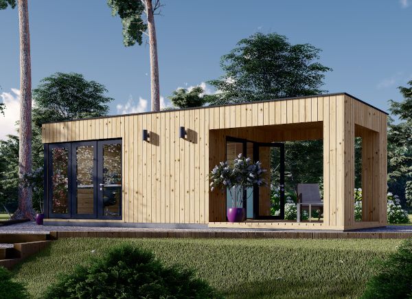 Gartenhaus aus Holz Mit Terrasse PREMIUM (Isoliert, 34 mm + Holzverschalung), 5x3 m, 15 m² + 9 m² avp.ui.product_images.thumbnail 1