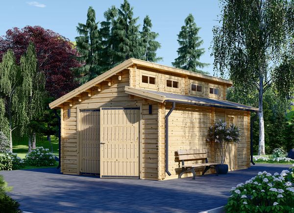 Holzgarage TWIN (44 mm), 4x6 m, 24 m² avp.ui.product_images.thumbnail 1