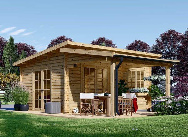 Gartenhaus aus Holz HELEN (44 mm), 6x6 m, 24 m² + 12,5 m² Terrasse avp.ui.product_images.thumbnail 1