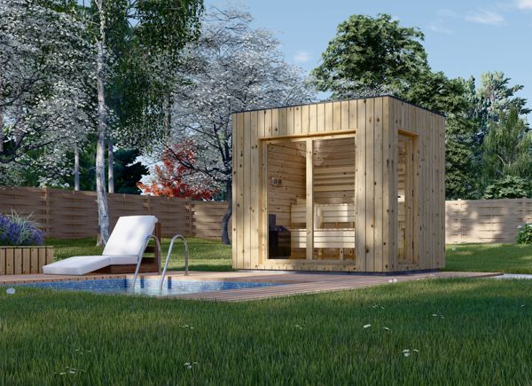 Gartensauna DELLA (34 mm + Holzverschalung), 2,6 x 2,1 m, 3,8 m² avp.ui.product_images.thumbnail 1