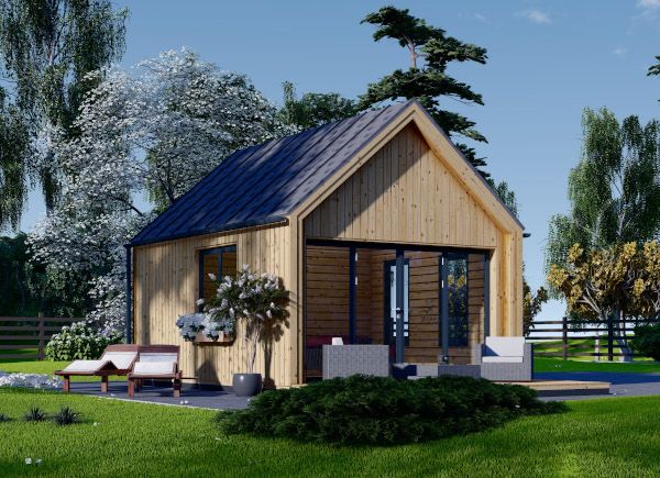 Kleines Holzhaus SALLY (34 mm + Holzverschalung), 20 m² avp.ui.product_images.thumbnail 1