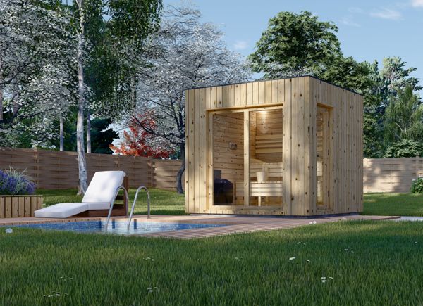 Gartensauna DELLA (34 mm + Holzverschalung), 2,6 x 2,6 m, 5 m² avp.ui.product_images.thumbnail 1