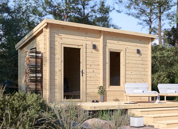 Holzsauna VIGOR 2 mit Vorraum (Massivholz) – 4,5×2,5 m, 9,15 m² thumbnail 1