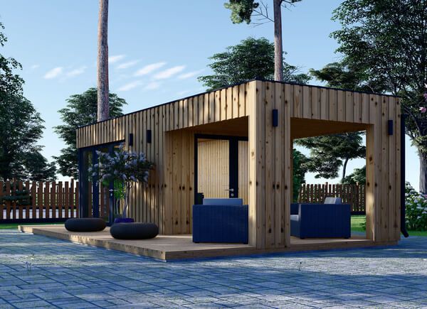 Gartenhaus aus Holz PREMIUM (Isoliert, SIPS), 5x3 m, 15 m² Mit Terrasse 3x3 m, 9 m² avp.ui.product_images.thumbnail 1