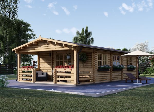 Holzhaus HYMER (34+34 mm), 42 m² + 10 m² Terrasse avp.ui.product_images.thumbnail 1