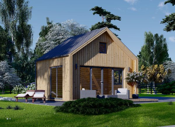 Kleines Holzhaus SARA (34 mm + Holzverschalung), 20 m² avp.ui.product_images.thumbnail 1