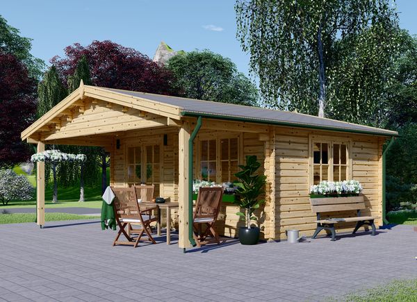 Gartenhaus aus Holz CAMILA (34 mm), 6x6 m, 36 m² avp.ui.product_images.thumbnail 1