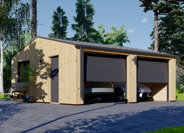Doppelgarage aus Holz SILVIA DUO ALT (34 mm + Holzverschalung), 6x6 m, 36 m² avp.ui.product_images.thumbnail 1
