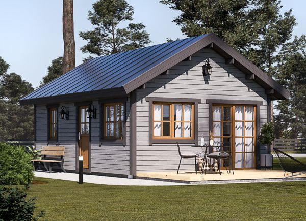 Gartenhaus aus Holz ELENA (Isoliert, 34 mm + Holzverschalung), 4x7 m, 28 m² avp.ui.product_images.thumbnail 1